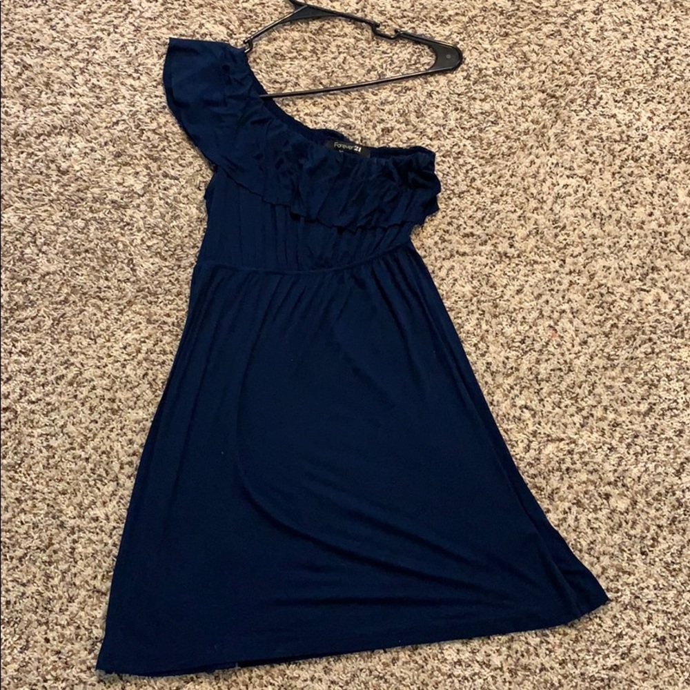 Blue off the shoulder dress